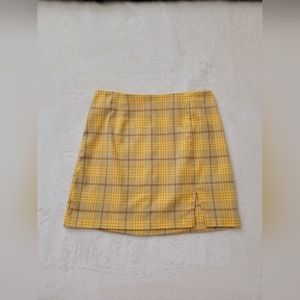 Yellow Plaid Mini Skirt